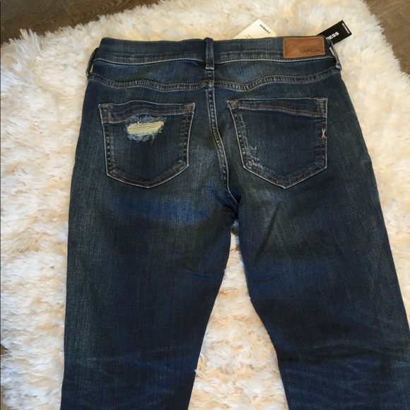 Express Mid Rise Stretch Distressed Jean - Picture 6 of 8